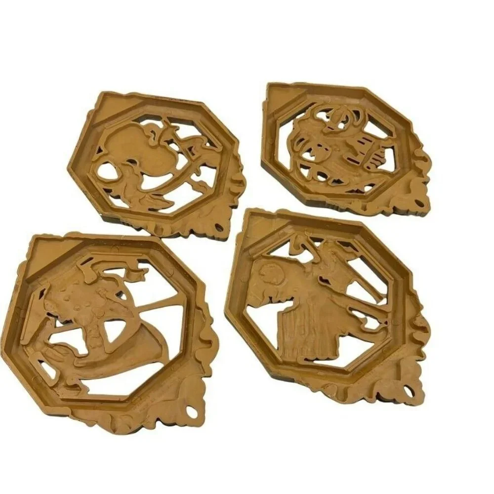 Homco Set of 4 Musical Instrument Wall Hangings Plaques Vintage‎ 1976 Cello Harp